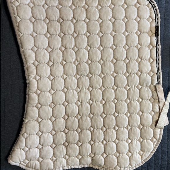 Cream Quilted Equiline shock absorber English pad - Picture 2 of 4